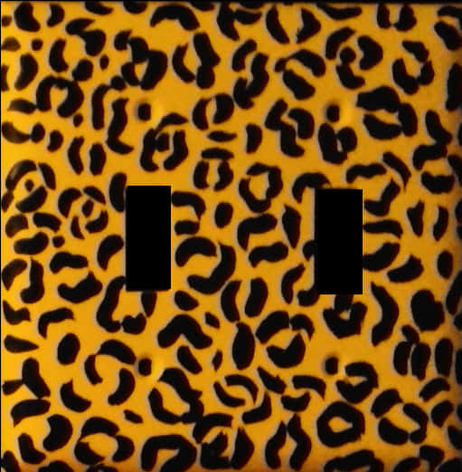 A Yellow And Black Leopard Print PNG