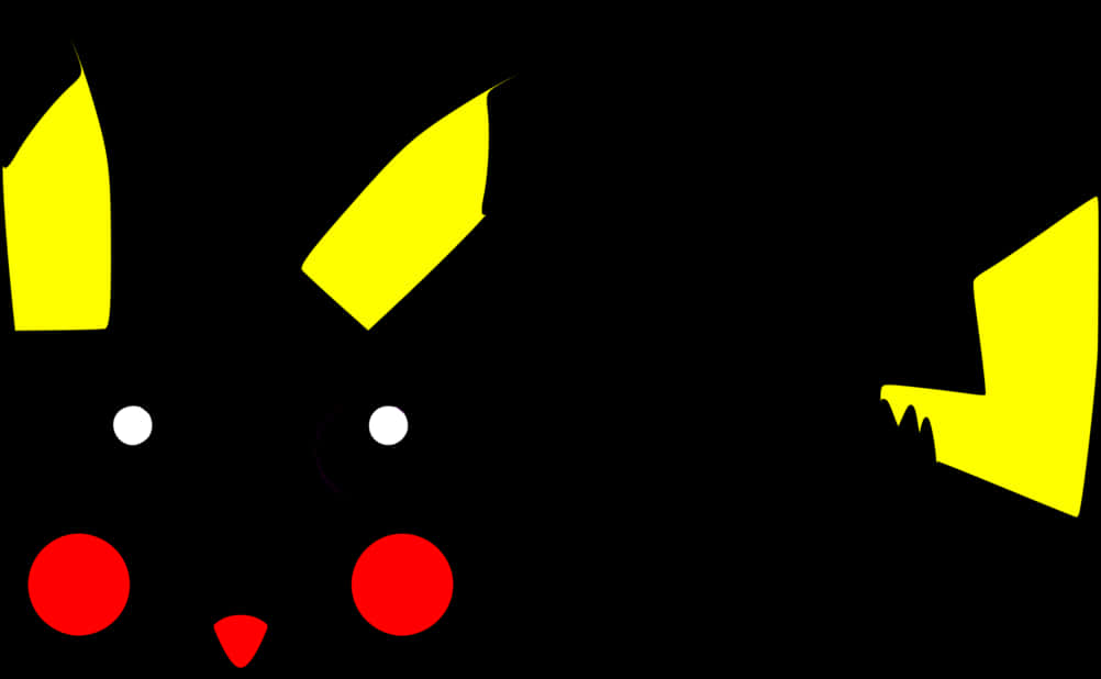 A Yellow And Red And White Objects On A Black Background