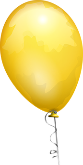 A Yellow Balloon With A Metal Hook PNG