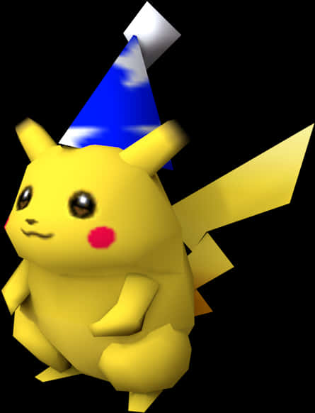 A Yellow Cartoon Animal Wearing A Party Hat PNG