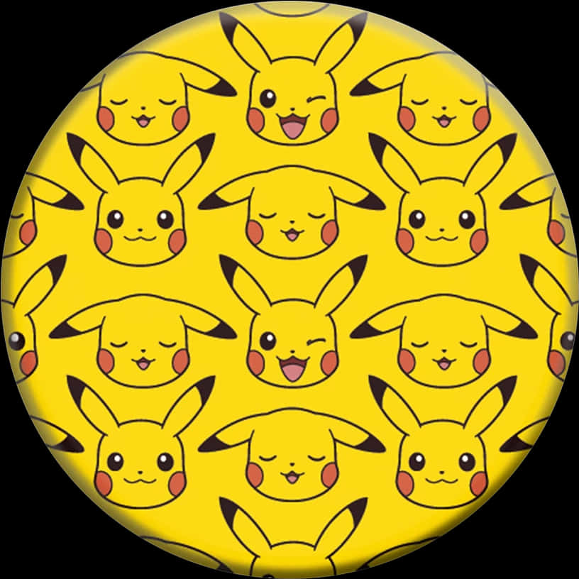 A Yellow Circle With Cartoon Faces
