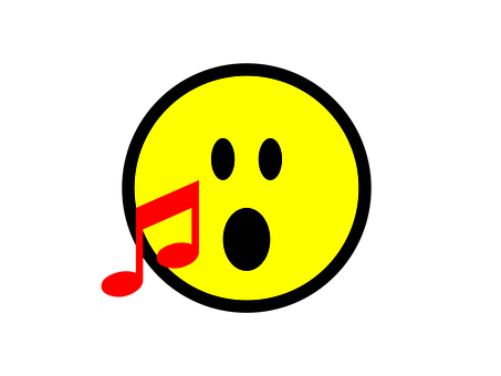 A Yellow Face With A Note And A Black Background PNG