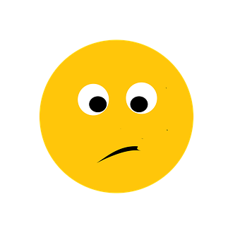 A Yellow Face With Eyes And A Sad Expression PNG
