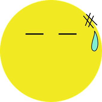 A Yellow Face With Tears On It PNG