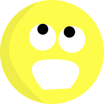 A Yellow Face With White Eyes And A Black Background PNG