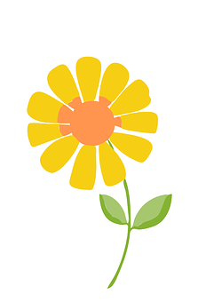 A Yellow Flower With Green Leaves PNG