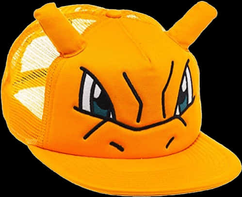 A Yellow Hat With A Cartoon Face PNG