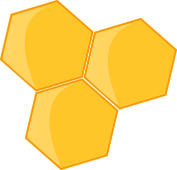 A Yellow Hexagons On A Black Background PNG