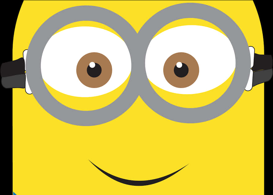 A Yellow Square With Brown Eyes And A Smile PNG