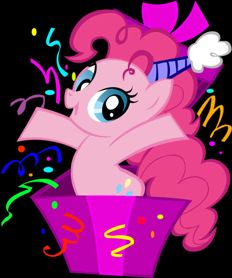 Cartoon A Cartoon Of A Pink Unicorn In A Box PNG