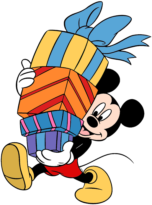 Cartoon Character Holding A Large Gift