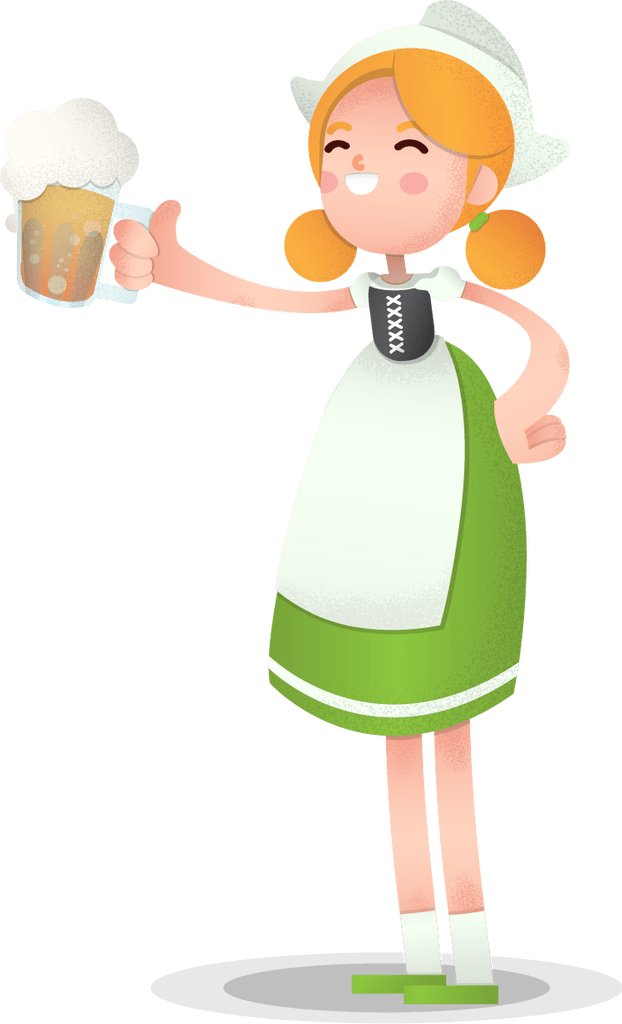 Cartoon Character Holding A Mug Of Beer