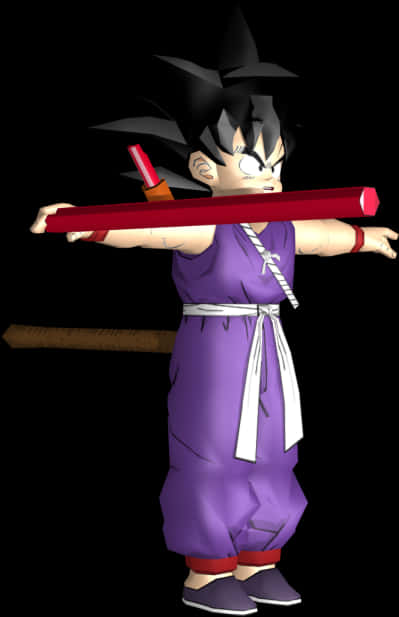 Cartoon Character Holding A Sword PNG
