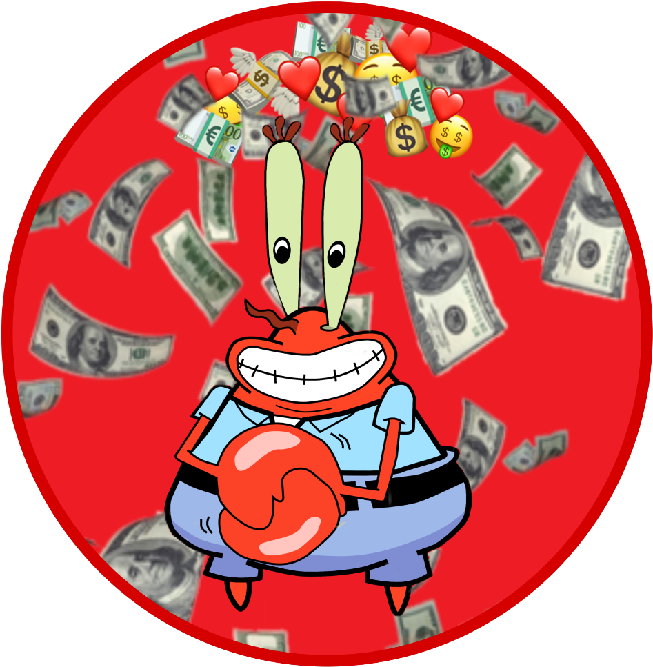 Cartoon Character In A Circle With Money Falling Down