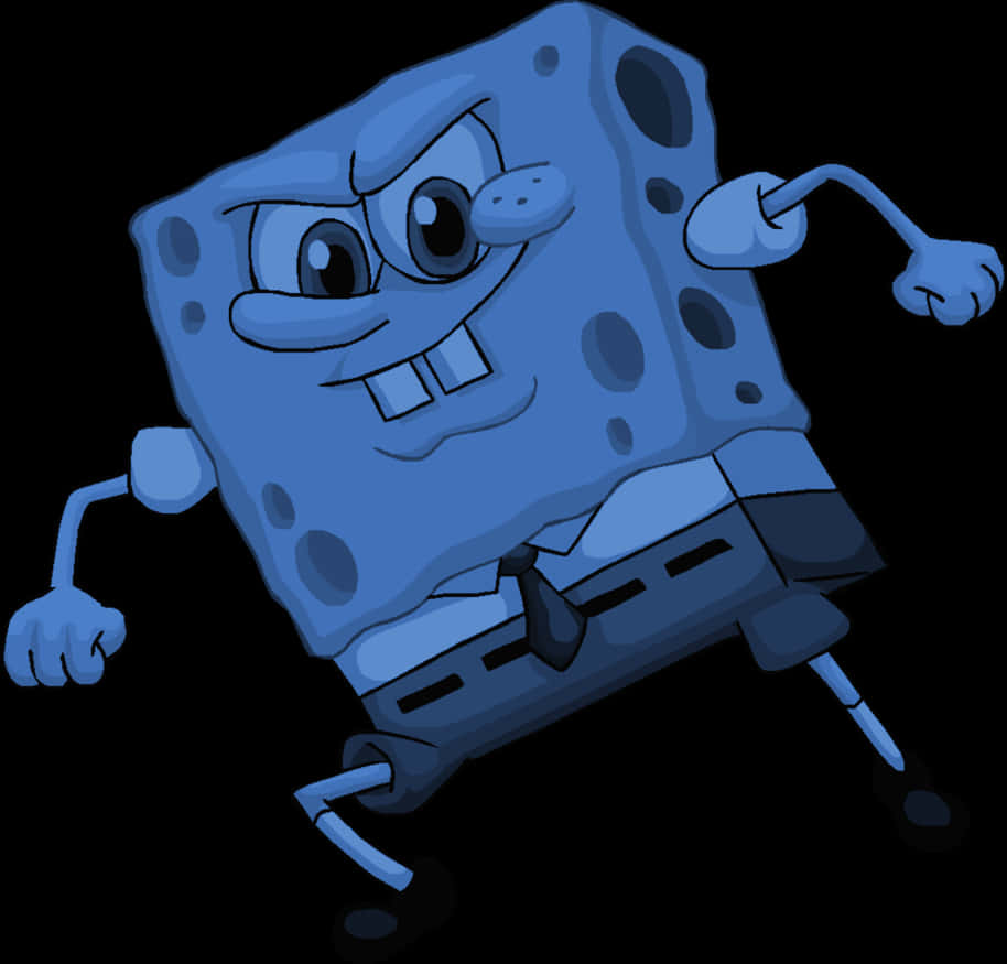 Cartoon Character Of A Blue Square With Arms And Legs PNG