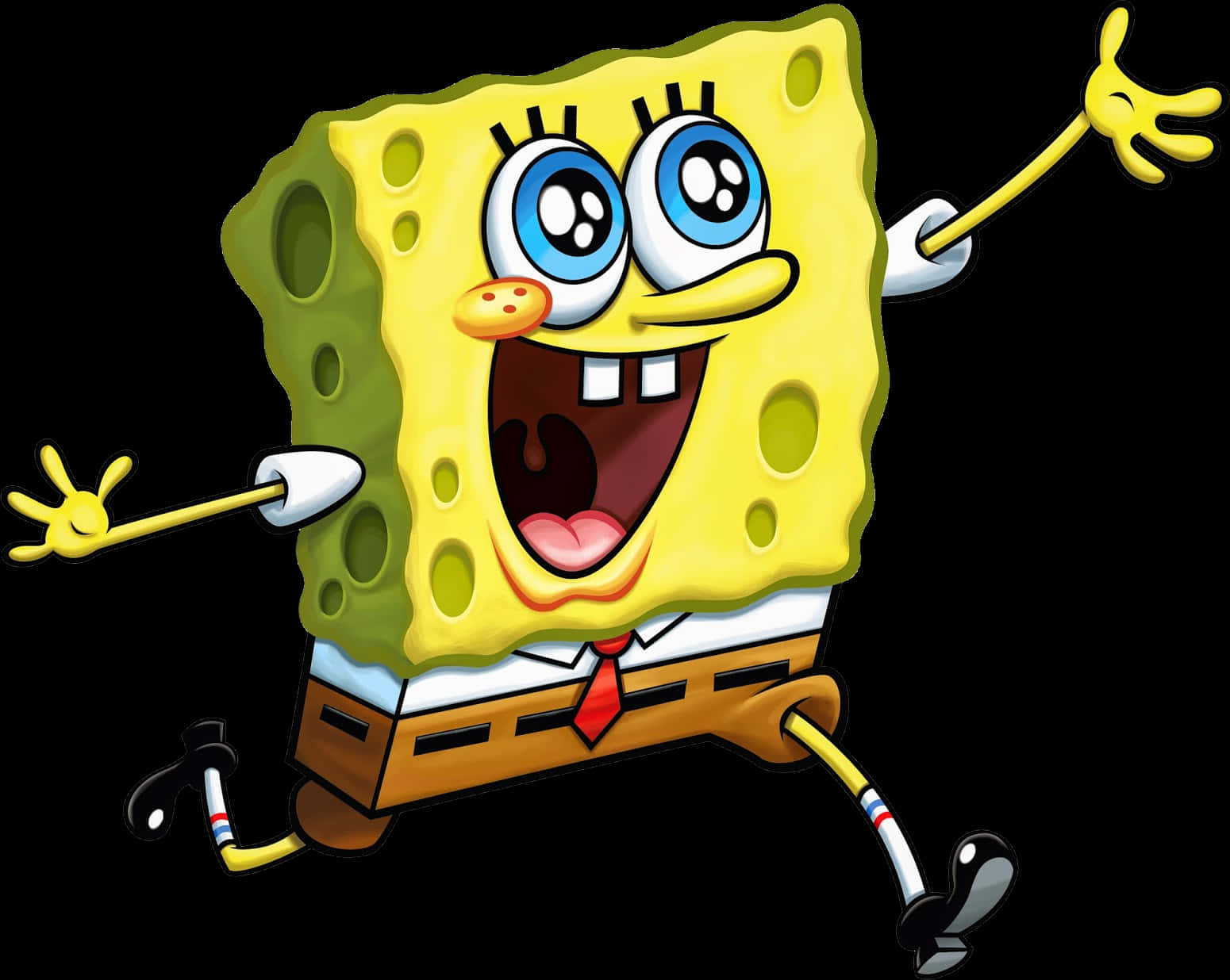 Cartoon Character Of A Cartoon Spongebob Running PNG