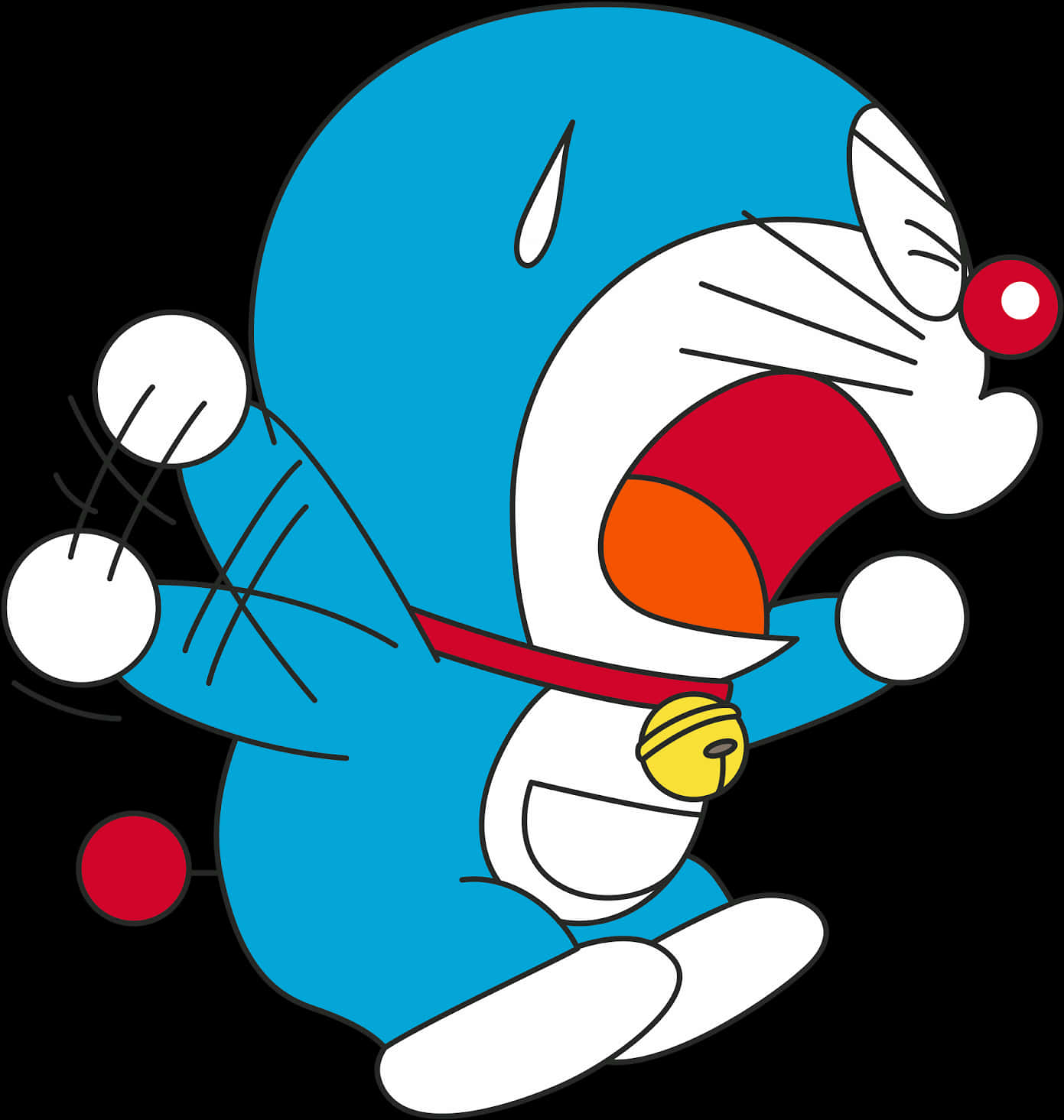 Cartoon Character With A Red Nose And A Blue Cat With A Red Nose And A Yellow Bell