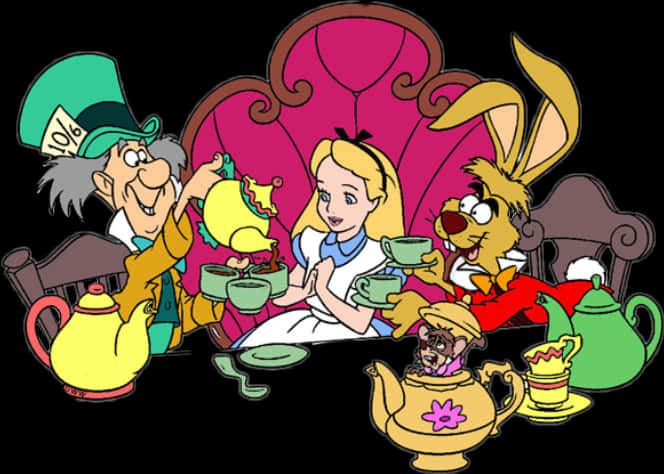 Cartoon Characters Around A Table PNG