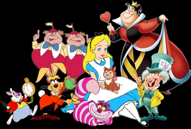 Cartoon Characters Of Alice In Wonderland PNG