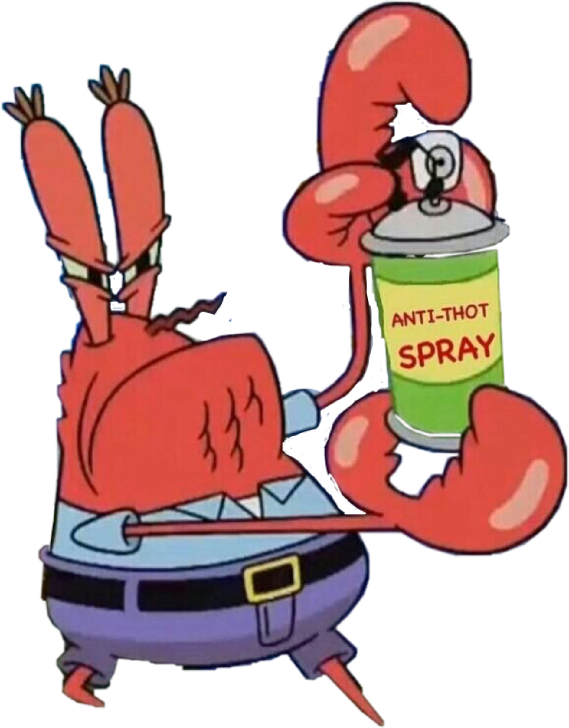 Cartoon Crab Holding A Spray Can