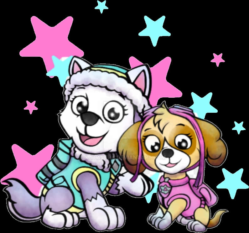 Cartoon Dog And Cat Sitting Together PNG