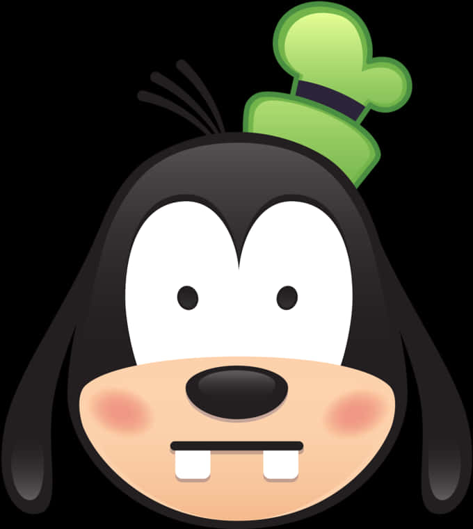 Cartoon Dog With Green Hat PNG