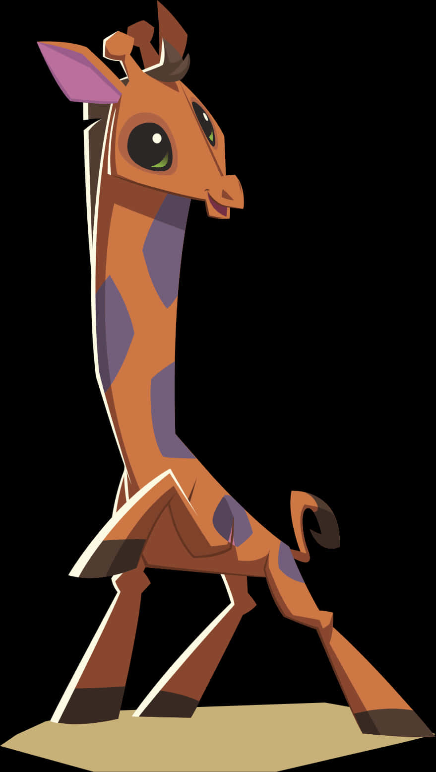 Cartoon Giraffe Standing On Its Hind Legs