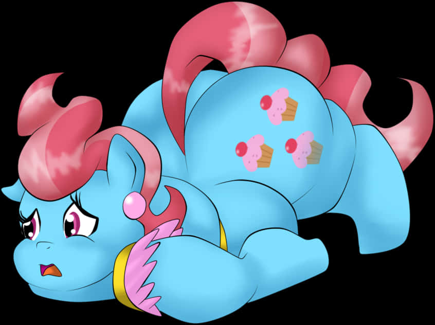 Cartoon Of A Blue Pony PNG