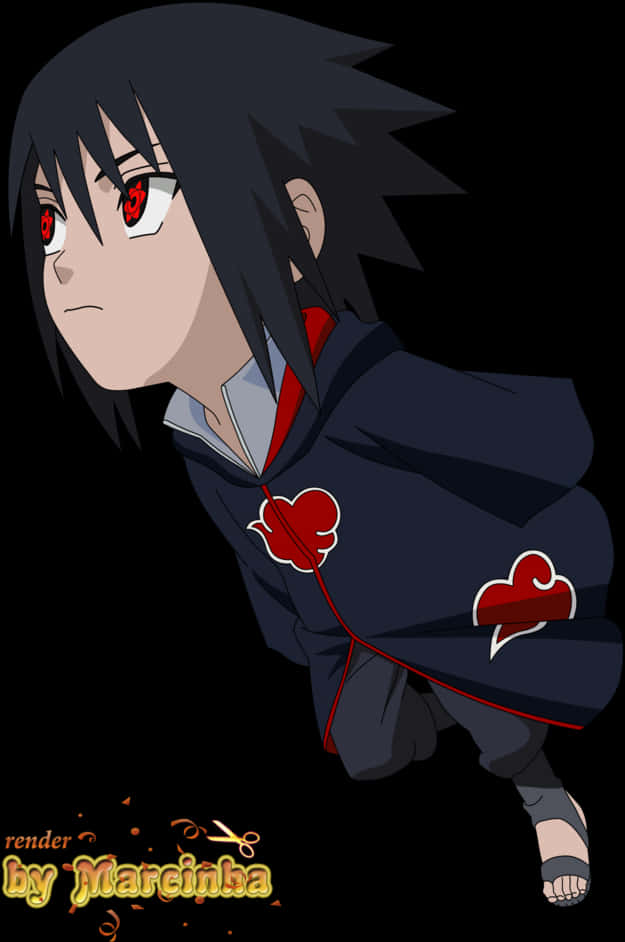 Cartoon Of A Boy With Black Hair And Red Eyes PNG