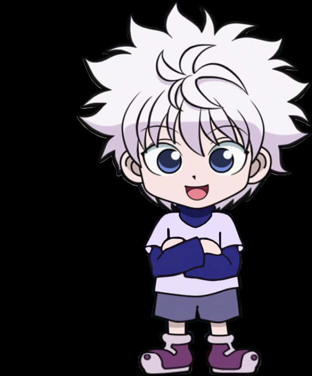 Cartoon Of A Boy With White Hair PNG
