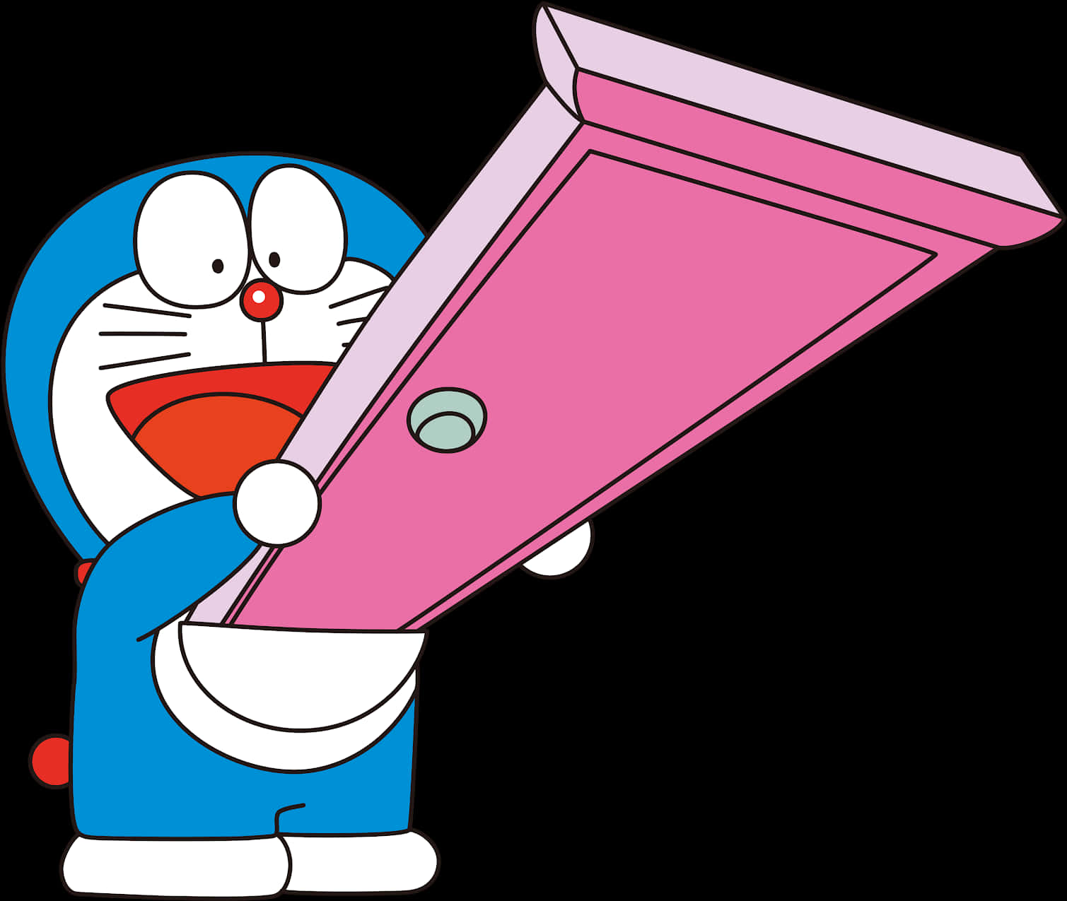 Cartoon Of A Cat Holding A Door PNG