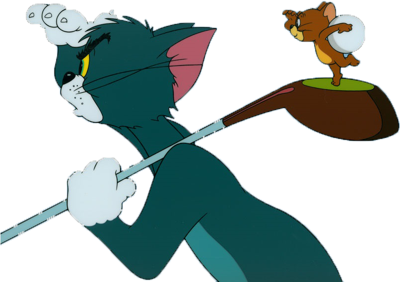 Cartoon Of A Cat Holding A Spoon And A Squirrel PNG