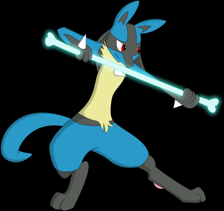 Cartoon Of A Fox Holding A Glowing Sword PNG