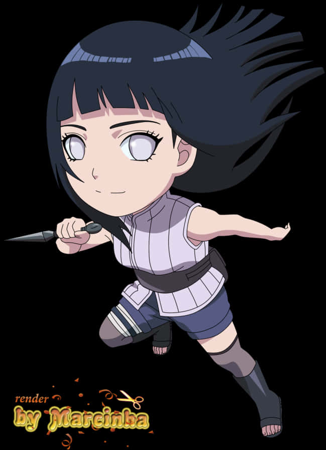 Cartoon Of A Girl With A Sword PNG