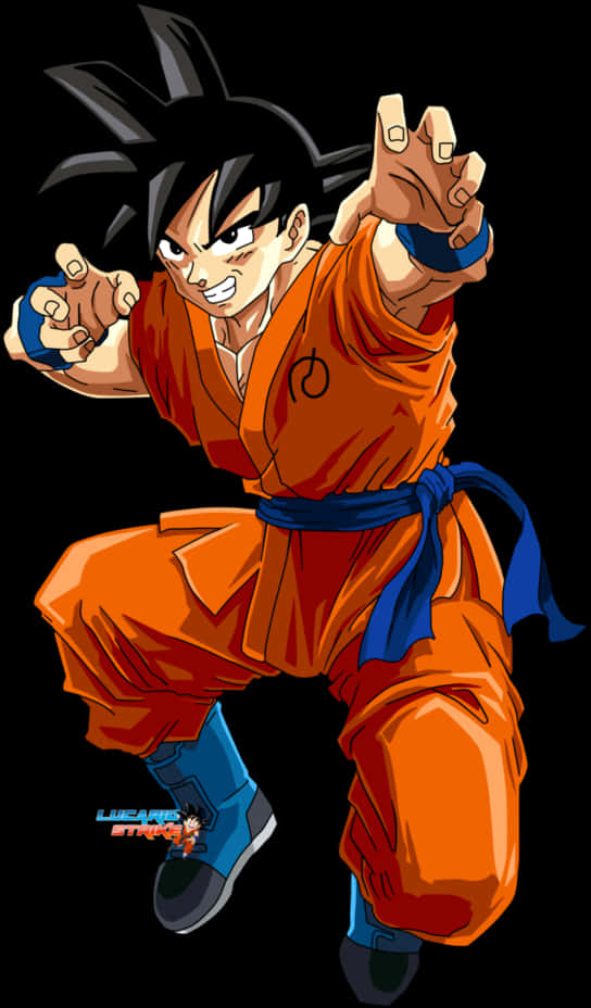 Cartoon Of A Man In Orange With Blue Belt And Blue Pants PNG