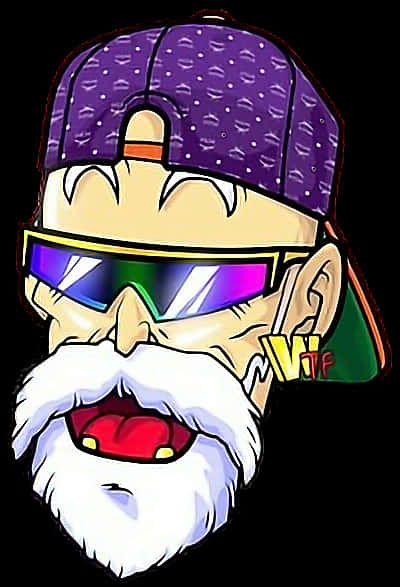 Cartoon Of A Man Wearing Sunglasses And A Hat PNG