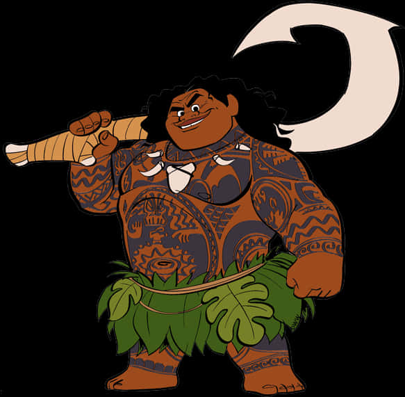 Cartoon Of A Man With A Bat PNG