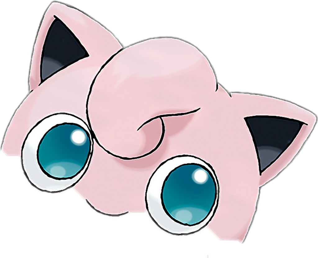 Cartoon Of A Pink Cat With Blue Eyes