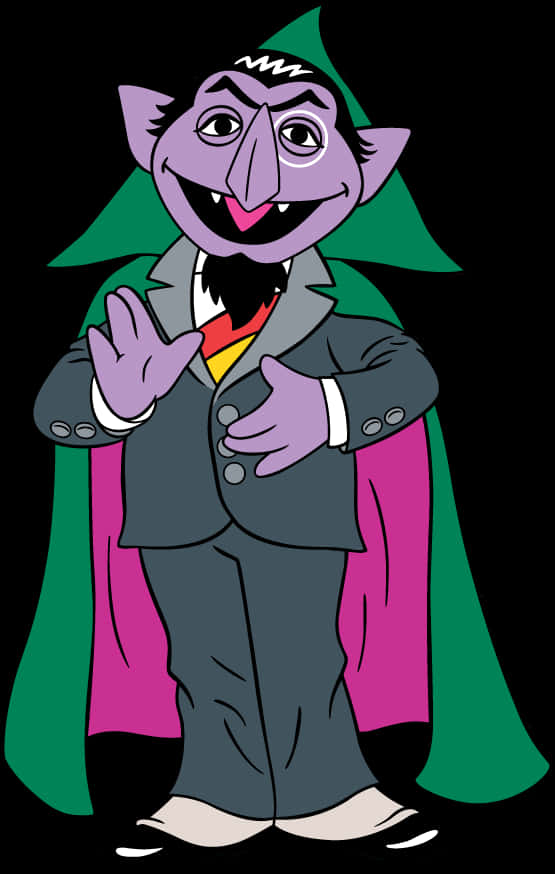 Cartoon Of A Purple Vampire PNG
