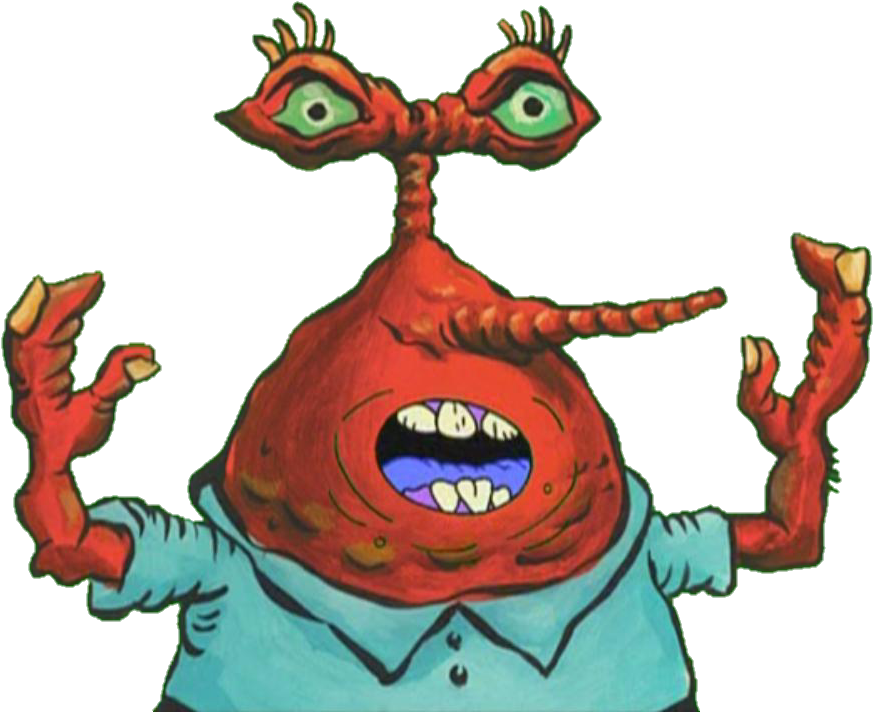 Cartoon Of A Red Alien With A Long Nose And Mouth PNG