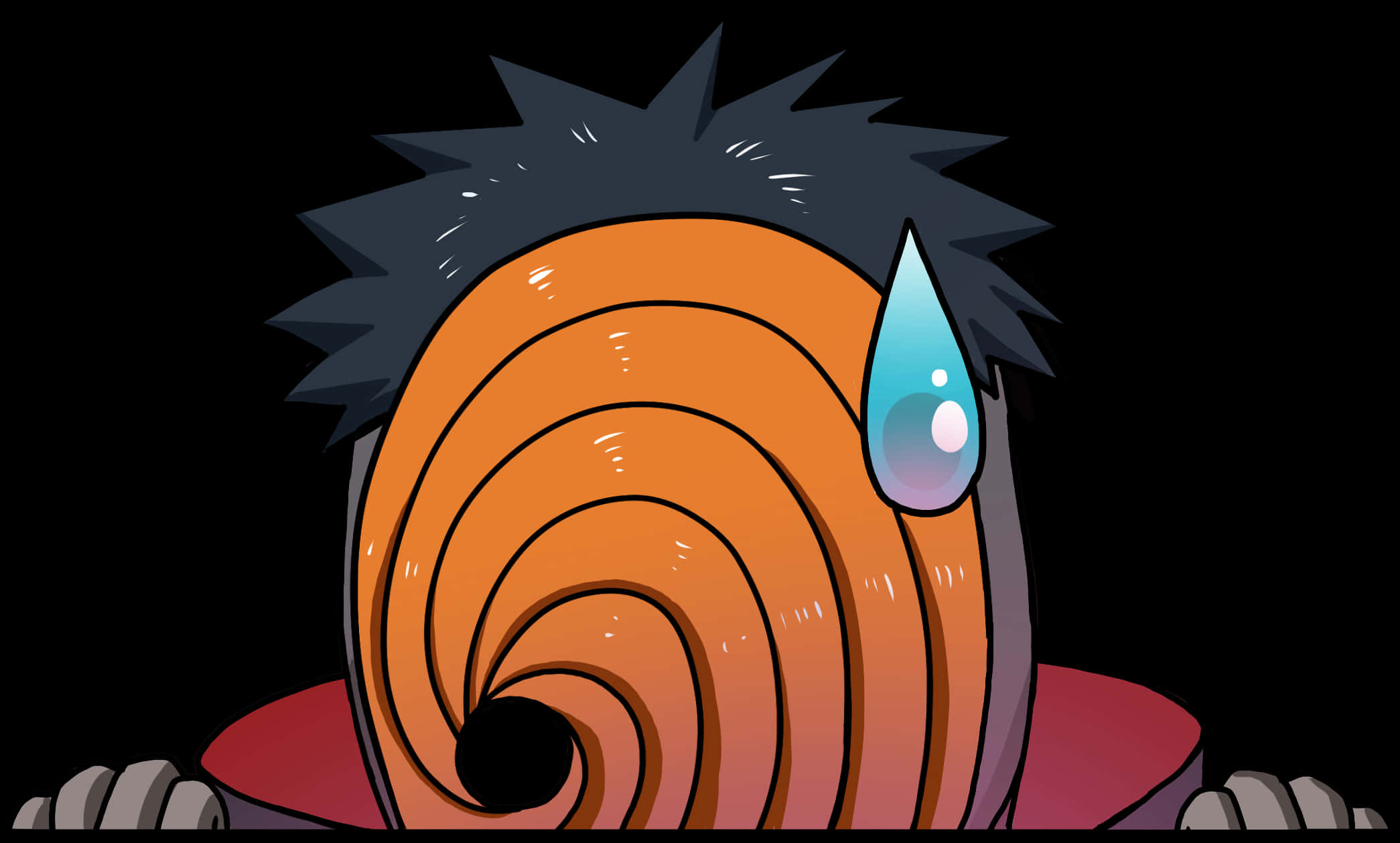 Cartoon Of A Snail With A Teardrop PNG