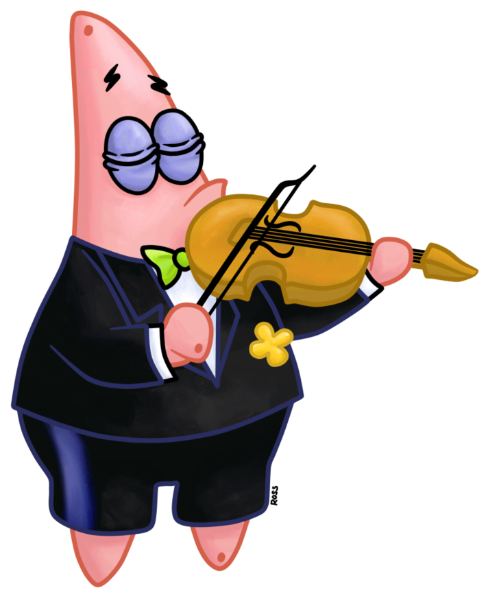 Cartoon Of A Star Playing A Violin PNG