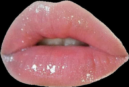 Close Up Of A Lips With White Powder On It PNG