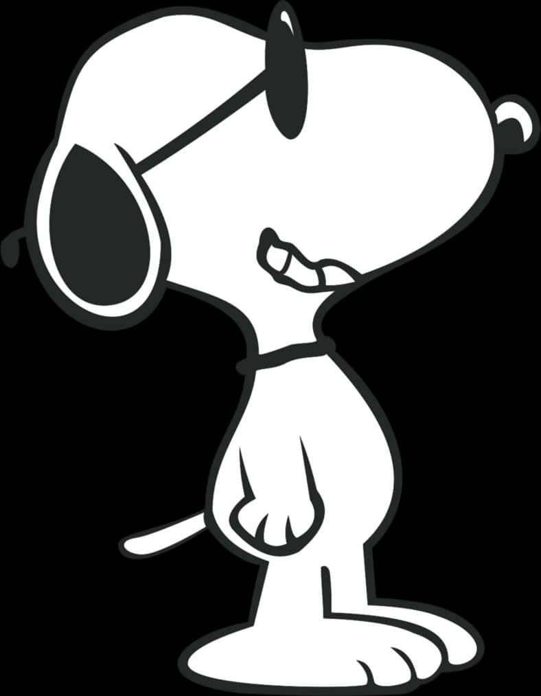 Cool Snoopy With Sunglasses Side View PNG