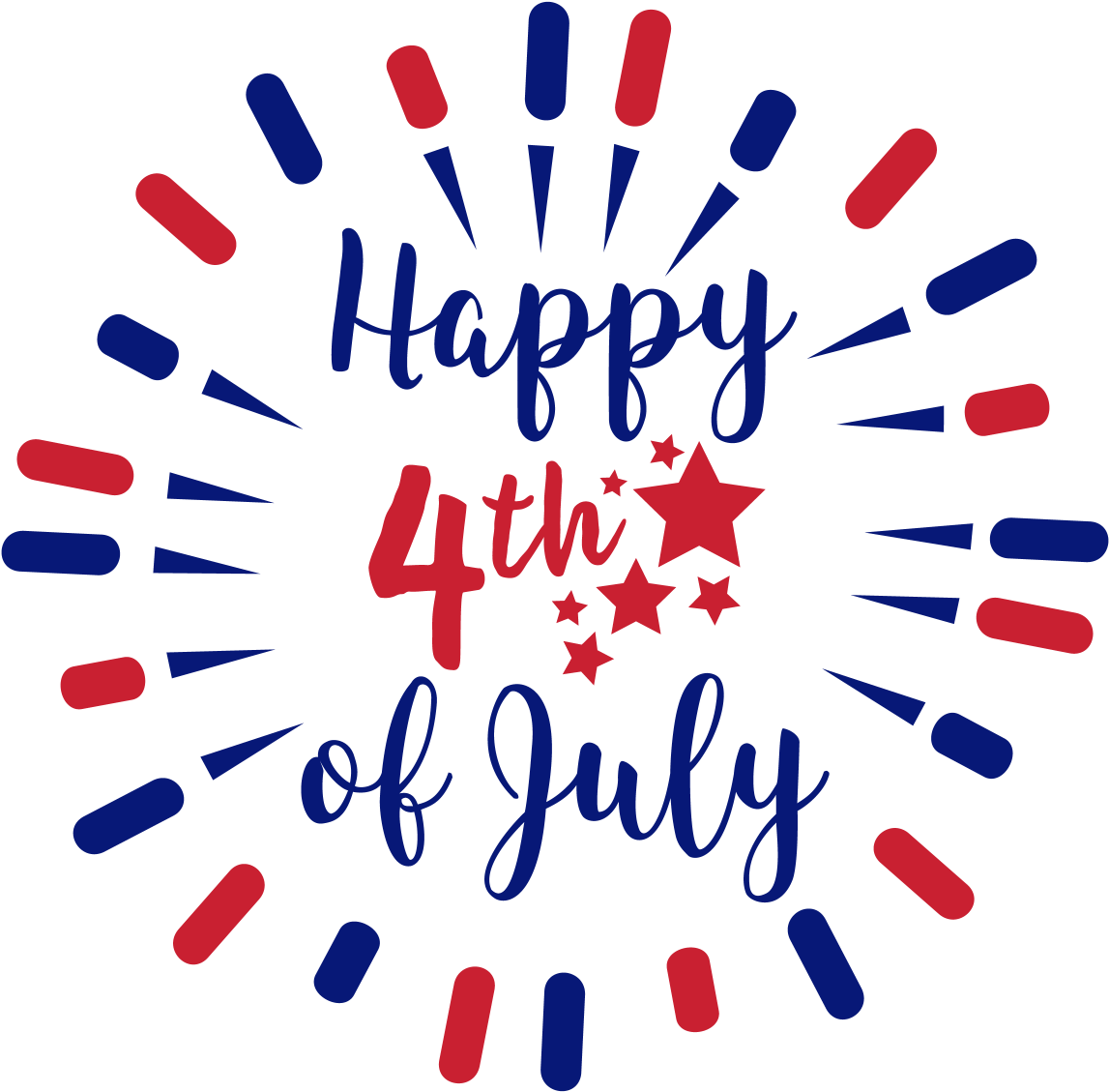 Fireworks 4th Of July Vector Art PNG