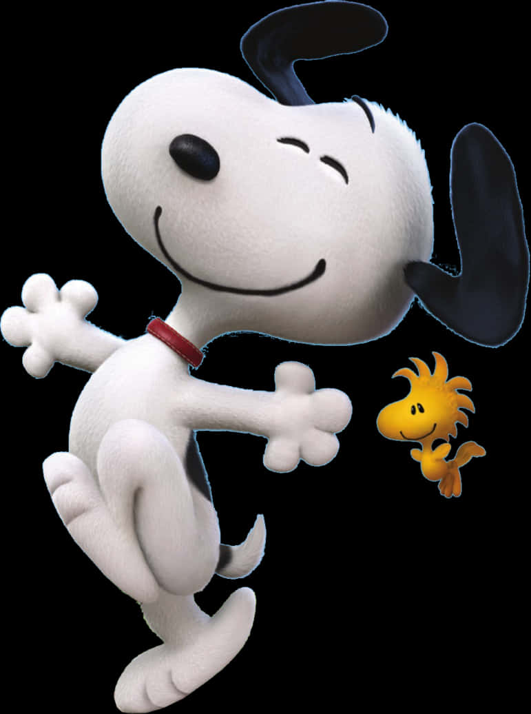 Happy Snoopy And Woodstock 3d PNG