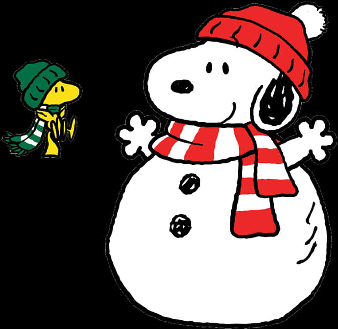 Snoopy And Woodstock Winter Outfits PNG