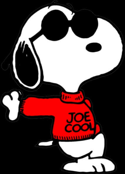 Snoopy Joe Cool Leaning Against Wall PNG