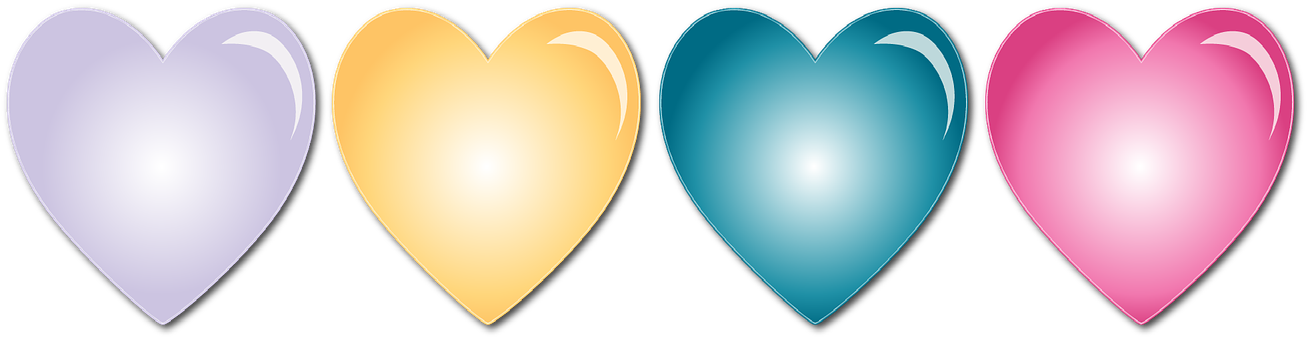 Two Blue And Yellow Hearts