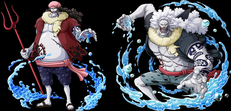 Two Cartoon Characters Of One Piece PNG